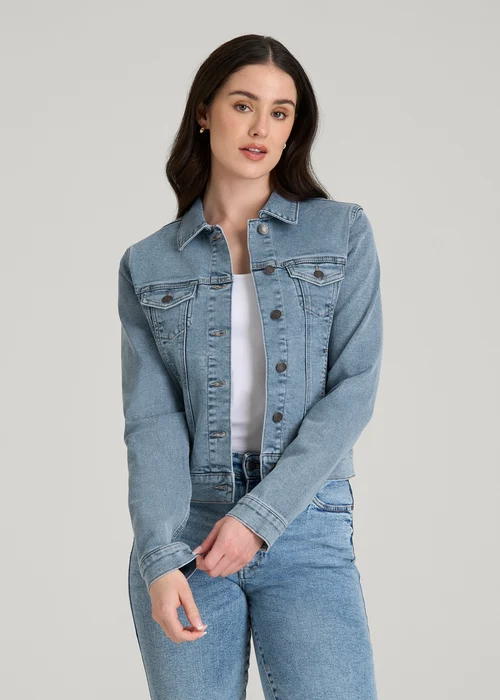 Light Blue Jenvycustomtee Arvella Denimora Button Jacket With Classic Washed Texture Casual Layering Fashion Style