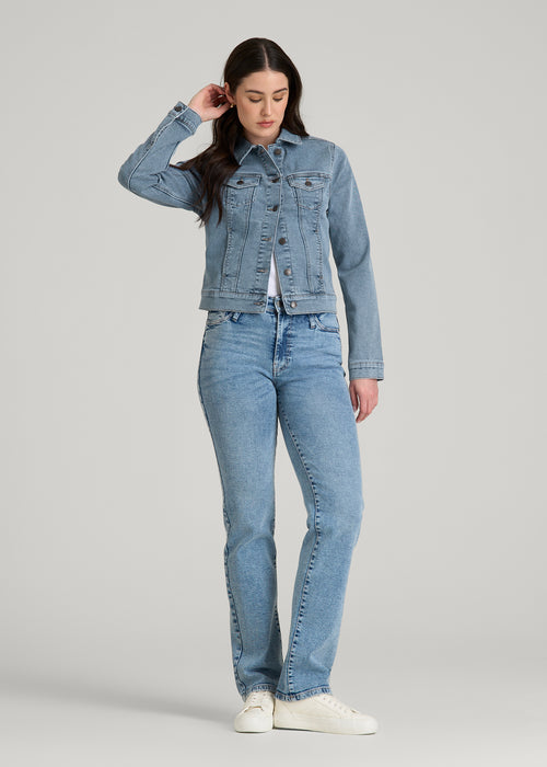 Light Blue Jenvycustomtee Arvella Denimora Button Jacket With Classic Washed Texture Casual Layering Fashion Style - Image 3
