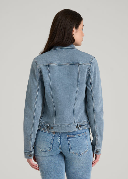 Light Blue Jenvycustomtee Arvella Denimora Button Jacket With Classic Washed Texture Casual Layering Fashion Style - Image 2