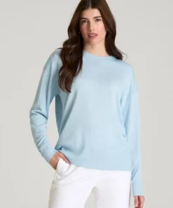 Light Blue Jenvycustomtee Auvella Knitora Soft Crewneck Sweater With Elegant Casual Everyday Wear Design